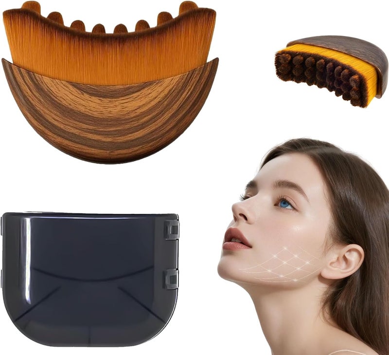 sprsum Lymphatic Contour Face Brush,Dry Lymphatic Contour Face Brush Soft Set,Lymphatic Drainage Massager for Face,Chin & Neck Relaxation,Portable Beauty Tool with Travel Case. Style B - Image 1